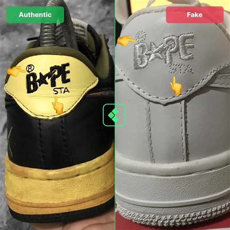 bape shoes fake vs real|bape tag legit check.